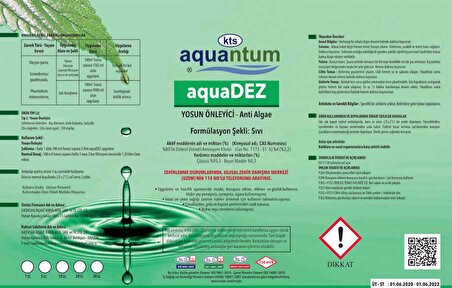 Aquantum 5 Kg Yosun Önleyici - Giderici - Liquid Algaecide-ToptancıyızBiz